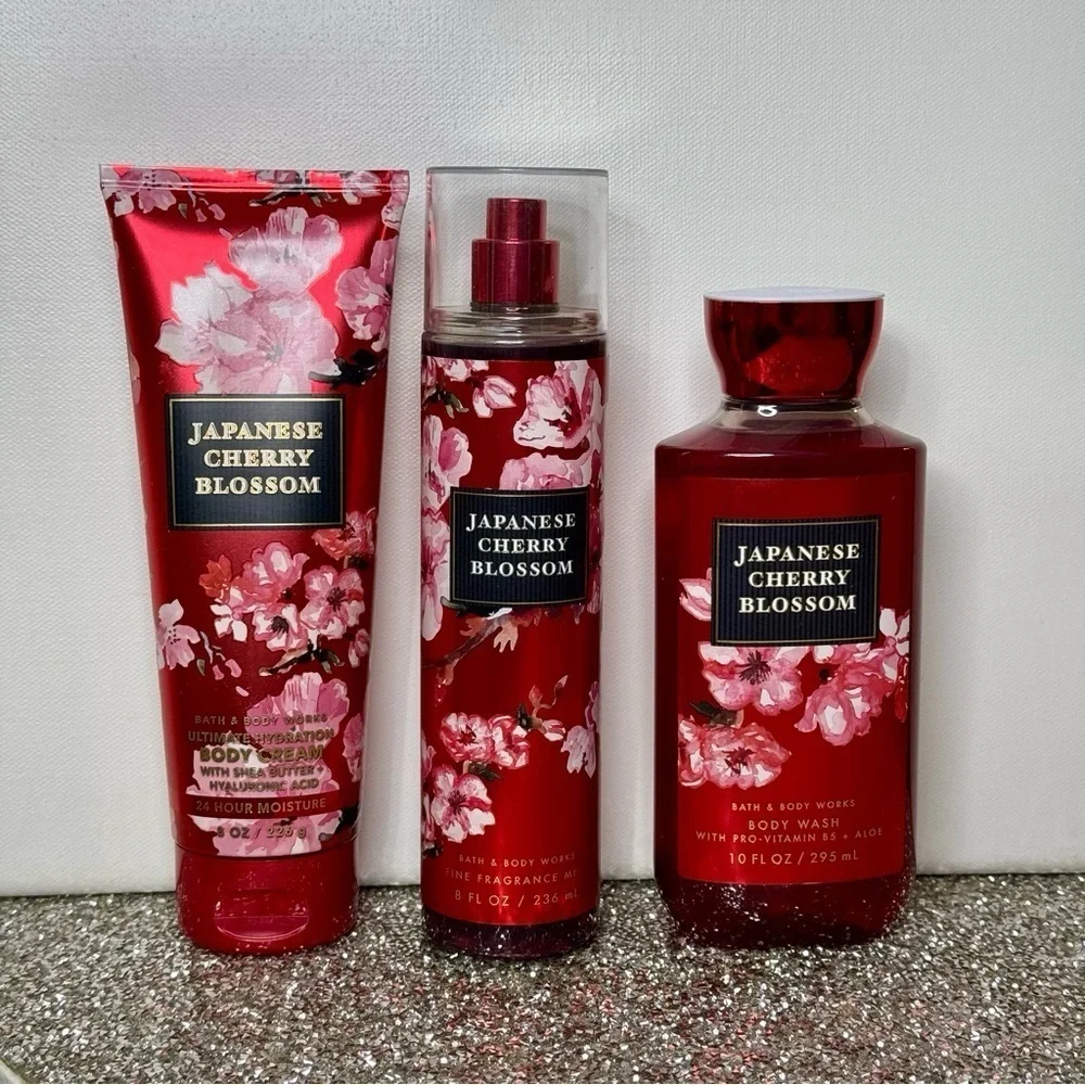 Bath and Body Works Japanese Cherry Blossom Body Care Gift Set NWT